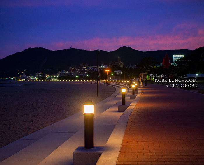 須磨海岸の夕焼け