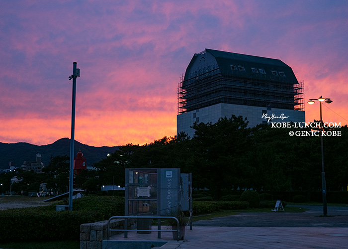須磨海岸の夕焼け