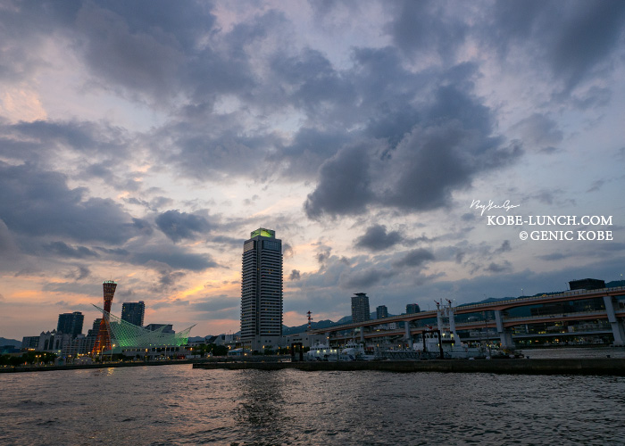 神戸新港第一突堤からの夕陽