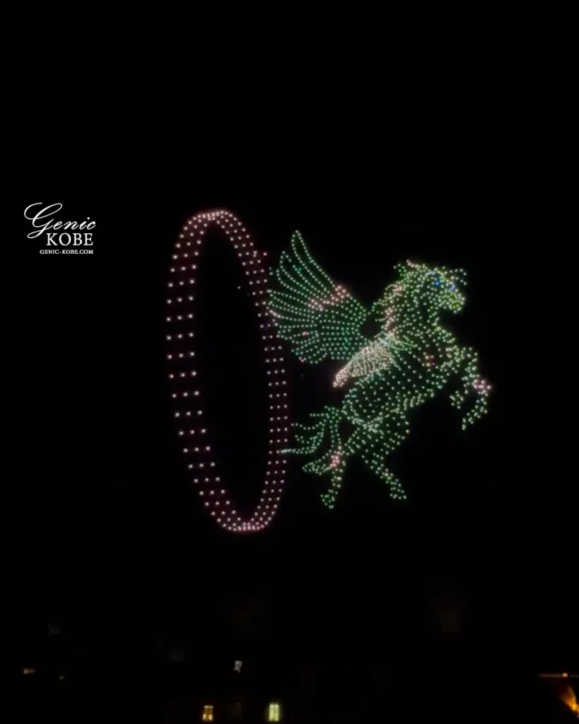 神戸イルミナージュの年末年越しドローンショーを見てきた！2025機！