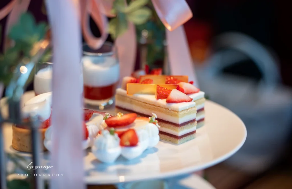 最後の日までの旬のイチゴを使用したいちごスイーツと。 毎回美味しい。 