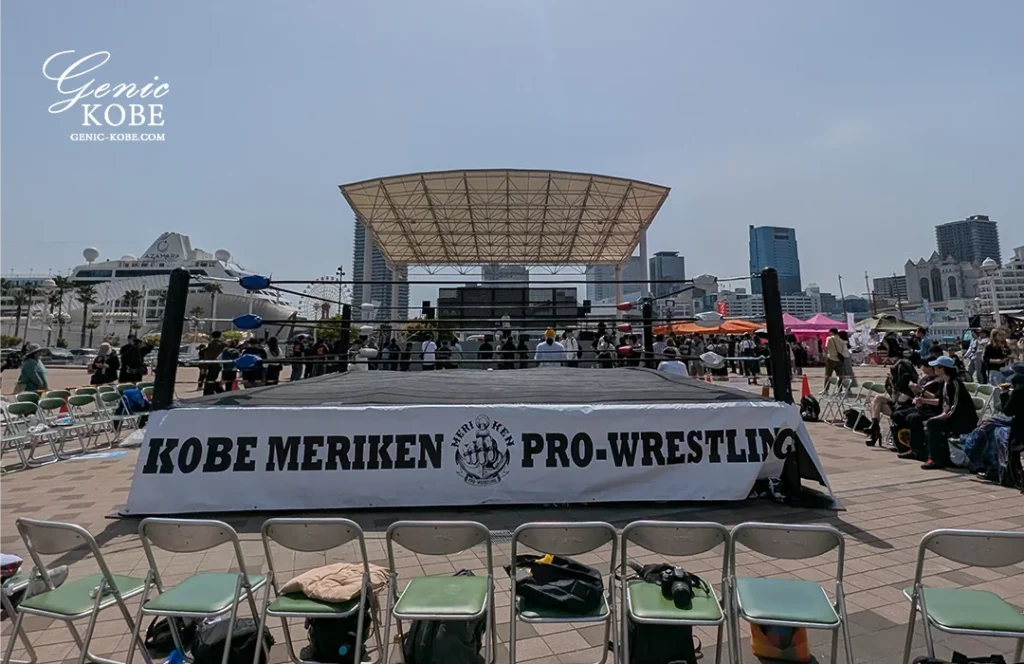 神戸メリケンパークのプロレスを見てきた！青空で音楽ライブも