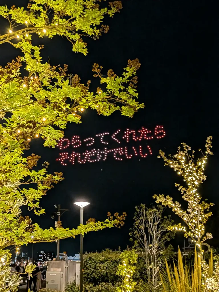 関西初上陸のアート志向ドローンショーを見てきた、『LIGHTDANCe presented by AGEHARIDe』